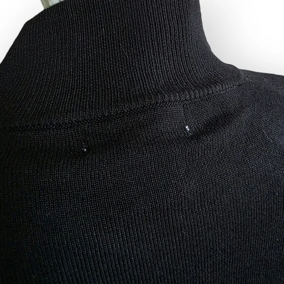 Calvin Klein Mock Neck Sweater, Black, Size Medium - Picture 6 of 9